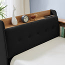 Upholstered Daybed With Storage Headboard, Wireless Charging, LED Lights by HouseOfZazla