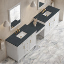 James Martin Bellshire 120" Double Bathroom Vanity, Bright White