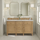James Martin Lorelai 60" Double Bathroom Vanity, Light Natural Oak