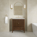 James Martin Myrrin 30" Single Bathroom Vanity, Mid-Century Walnut