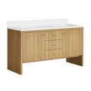 James Martin Hudson 60" Double Bathroom Vanity, Light Natural Oak