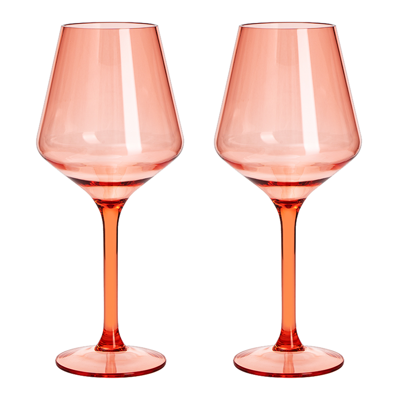 Floating Wine Glasses for Pool - Set of 2-15 OZ Shatterproof Poolside Wine Glasses, Tritan Plastic Reusable Stemware, Beach Outdoor Cocktail, Wine, Champagne, Water Glassware - Spring Summer (Green)