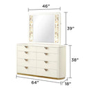 La Pierre - Rectangular Mirror With LED Lighting Panels - Beige by HouseOfZazla