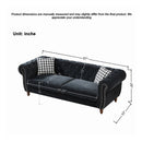 Chesterfield Upholstery Fabric Sofa With Roll Armrest & Nailhead, Mid Century Modern 3 And 3 Seater Couch by Unique Piece Furniture