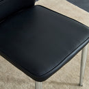 6 black dining chairs. Modern chairs from the Middle Ages. Made of PU material cushion and silver metal legs. Suitable for restaurants and living rooms