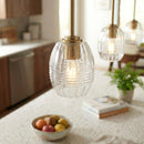 Vista - Single Pendant Chain Hanging Light - Clear / Gold by HouseOfZazla