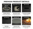40' Round Outdoor Propane Fire Pit Table
