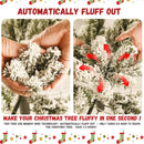 8ft Flocked Pre-Lit Christmas Tree with 500 UL Warm Lights