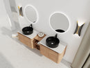 72" Wall-Mounted Bathroom Vanity With Ceramic Art Sink