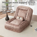 Upholstered Human Dog Bed And Pets, Bean Bag Floor Sofa With Massage Pillow, 5 Adjustable Positions & 2 Soft Pillows by HouseOfZazla