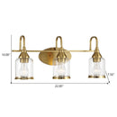 3 Lights Brush Vanity Light - Clear / Gold by Unique Piece Furniture