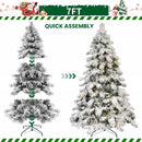 6ft Flocked Scarecrow-Shaped Christmas Tree with 270 Warm Lights