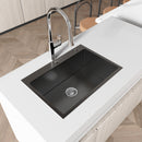 Stainless Steel Kitchen Sink, 27″x19″ Single Bowl, Overmount Handmade Sink by HouseOfZazla