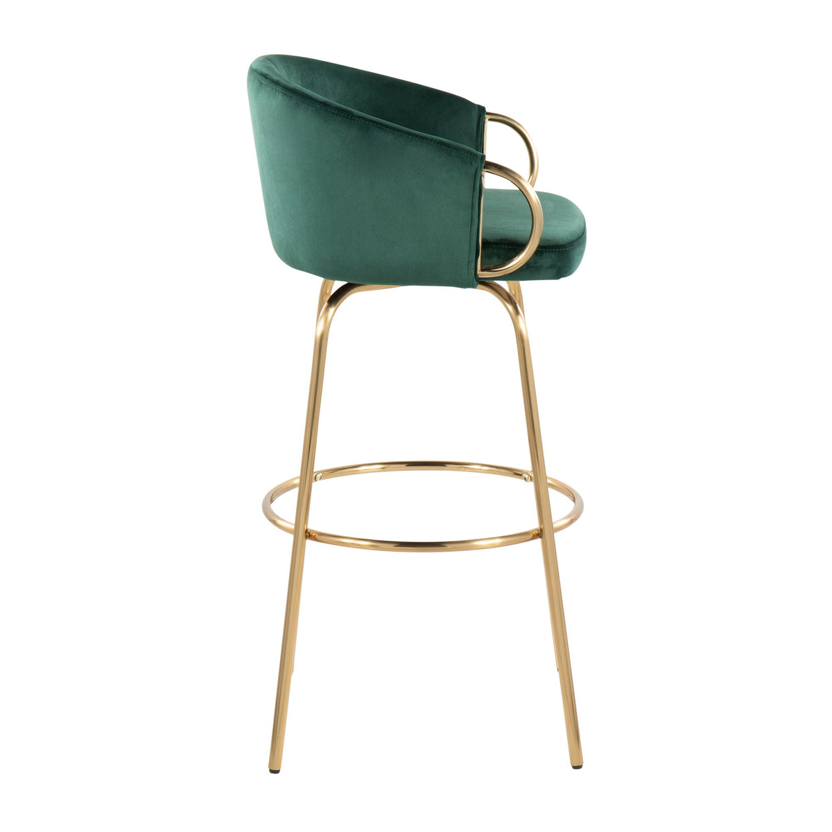 Claire - Contemporary / Glam Fixed Height Bar Stool (Set of 2) Round Footrest (Set of 2), photo 12 of 16