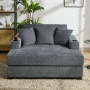 Oversized Chaise Lounger Modern Style Sofa Couch With Pillows, Charge Station & Cup Holders by HouseOfZazla