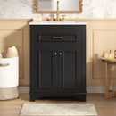 Bathroom Vanity With Integrated Sink, 2 Door Cabinet With Tip Out Drawer, Rectangular Design by Unique Piece Furniture