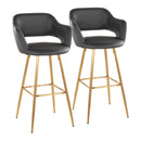 Margarite - Contemporary Fixed Height Barstool With Footrest (Set of 2) With Square by HouseOfZazla