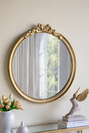 30' x 32.1' Round Decorative Wood Frame Wall Mirror by HouseOfZazla