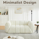 Quilted Cloud Sofa With Rounded Armrests And Piano Key Backrest Design by HouseOfZazla