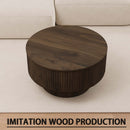 Modern Circular Coffee Table With Stripe Design And Storage Space by HouseOfZazla