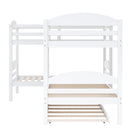 Twin L-Shaped Bunk Bed With Trundle - White by HouseOfZazla