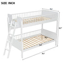 Bunk Bed With 3 Storage Shelves, Adjustable Ladder Left Or Right by Unique Piece Furniture