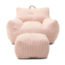 Giant Bean Bag Chair With Armrests And Footstool by HouseOfZazla