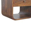 Solid Wood Chestnut Curved Edge Nightstand