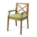 7 Pieces Acacia Wood Outdoor Dining Set with Green Cushions by HouseOfZazla