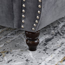 3-seater + 3-seater Combination sofa.Grey Velvet