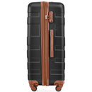 20-Inch Carry-On Luggage with Expandable Travel Bag Set, ABS Hard Shell Two-piece suitcase set, black and brown