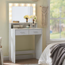 Vanity Desk With Mirror And Lights, Dressing Table With Large Drawer, 2 Level Storage Dresser & 3 Lighting Modes Adjustable Brightness, Suitable For Bedroom by HouseOfZazla
