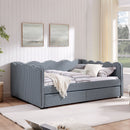 Gingham Daybed With USB Charging Port, Wave-Shaped Design by HouseOfZazla