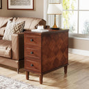 Narrow End Table With 3 Drawers, Compact Design For Small Spaces - Brown by HouseOfZazla