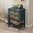 2 Drawer Side Table, Natural Rattan by HouseOfZazla