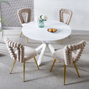 Modern Chair With Iron Tube Legs, Soft Cushions And Comfortable Backrest, Suitable For Dining Room, Living Room, Cafe, Hairball Back by Unique Piece Furniture