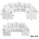 Convertible U-Shaped Sectional Sofa With Pull-Out Bed by Unique Piece Furniture