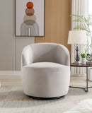 Swivel Accent Armchair Barrel Chair With Powder Coating Metal Ring by HouseOfZazla