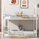 Metal House Bunk Bed With Fence And Door by HouseOfZazla