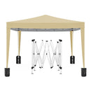10'X10' Folding Canopy With 4 Removable Sidewalls Outdoor Event Shelter UPF 50+ Gazebo Portable Tents For Parties Beach Camping Wedding Ez Pop Up Canopy 4 Pieces Weight Bag + Carry Bag by HouseOfZazla