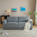 Modern Square Arm Sofa With Soft Fabric Upholstery, Deep Cushions by HouseOfZazla