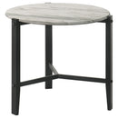 Myranda - Round Side Table - White / Black by HouseOfZazla