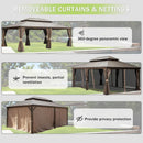 12x24FT Outdoor Gazebo with Galvanized Steel Double Roof