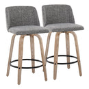 Toriano - Contemporary Fixed-Height Counter Stool & Swivel With Round Footrest (Set of 2) by HouseOfZazla