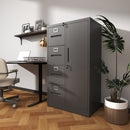 Metal Storage Vertical Filing Cabinet With Lock, 4 Drawers, 1 Door, Steel Construction, School / Office Use by Unique Piece Furniture