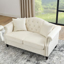 2 Seater Chesterfield Sofa With Rolled Arms And Nailhead Trim For Living Room by HouseOfZazla