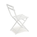 3 Piece Patio Bistro Set of Foldable Square Table and Chairs, White