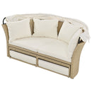 Outdoor Patio Daybed Wicker Rattan Double Daybed Round Sofa Furniture Set With Retractable Canopy, 4 Pillows For Lawn Garden by HouseOfZazla