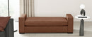 Stylish and Durable Brown Faux Leather Bench
