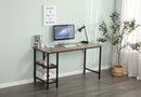 55-inch oversized light gray wood grain, best-selling home office computer desk, study writing desk with two-layer bookshelf
